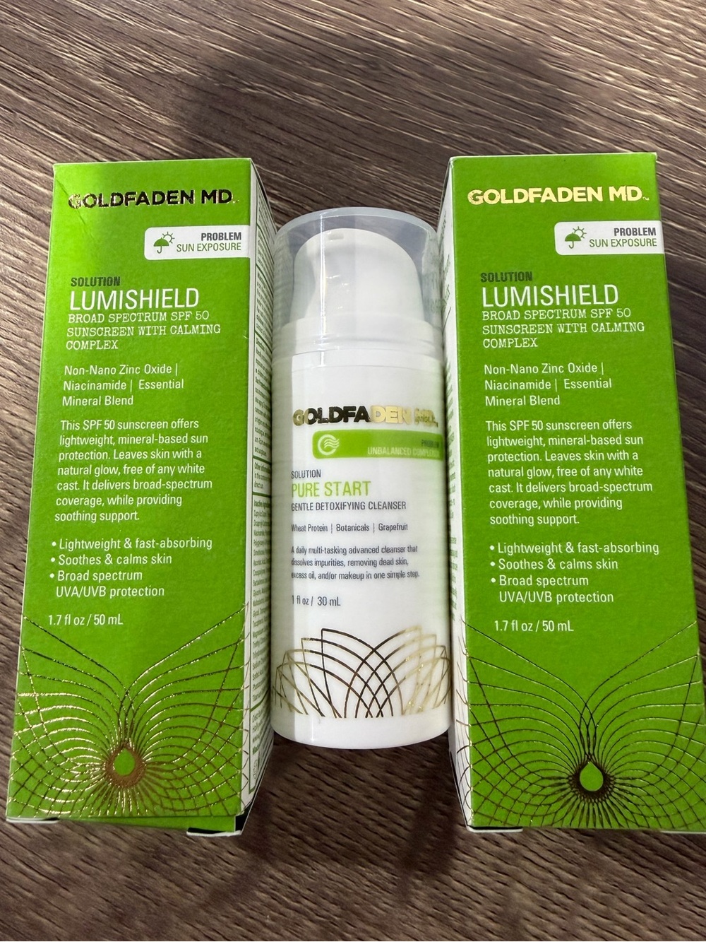 Goldfaden MD 3-Piece Bundle Lumishield Pure Start NEW